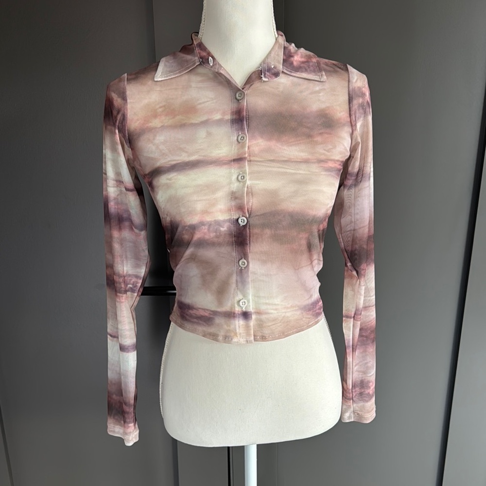 MOTEL ROCKS KELLY SHIRT ABSTRACT ANIMAL PRINT XS